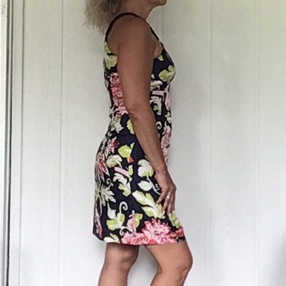 CK BRADLEY FLORAL PRINT SILK HALTER DRESS SIZE 6 - Picture 4 of 16